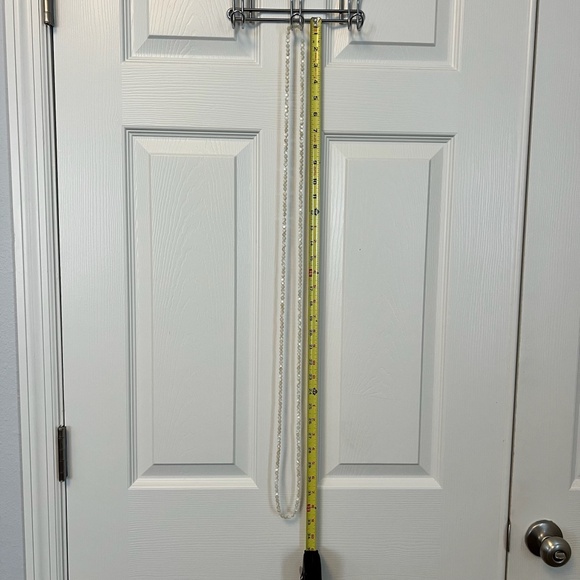 Moonstone shimmery white/cream small beaded necklace around 33" in length - Picture 3 of 4